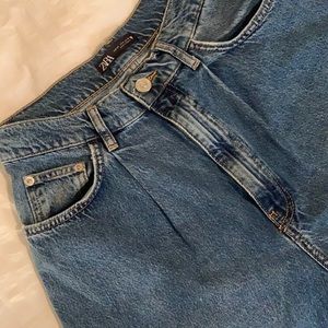 Zara baggy high rise tapered leg jeans